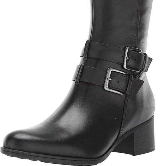NWB Naturalizer Women's Dale Black WP Leather Knee High Boots sz 8 - Picture 2 of 12